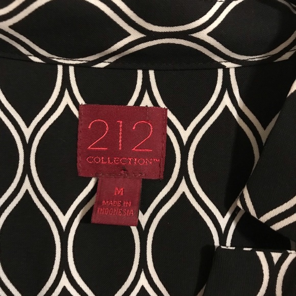 212 Collection Blouse M Black White Career Top - Picture 5 of 5